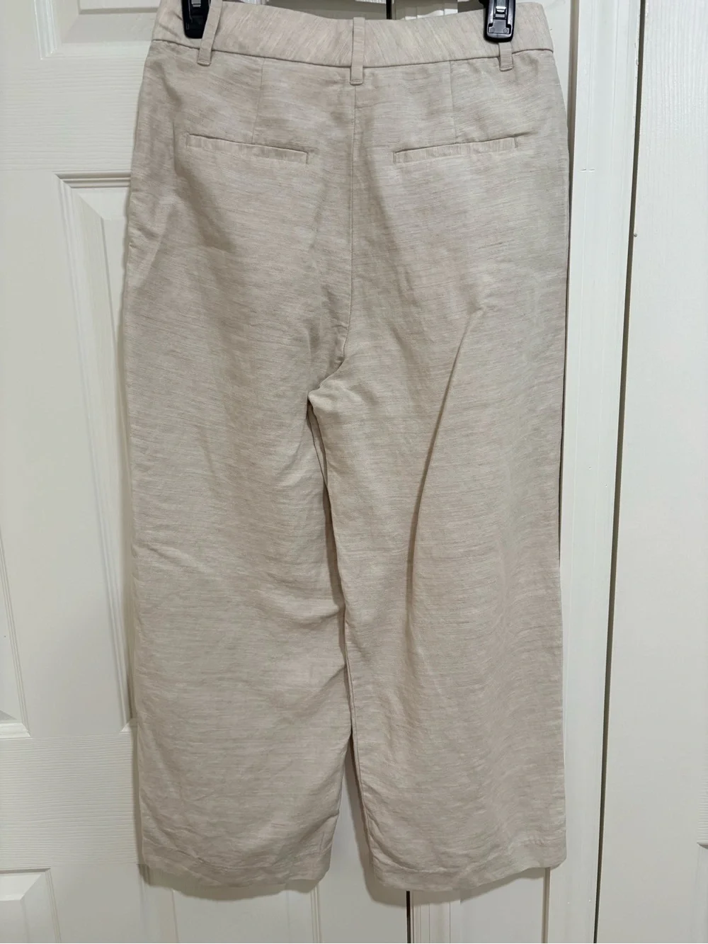 Aritzia Cropped High-Rise Wide-Leg Linen Trousers — Cream